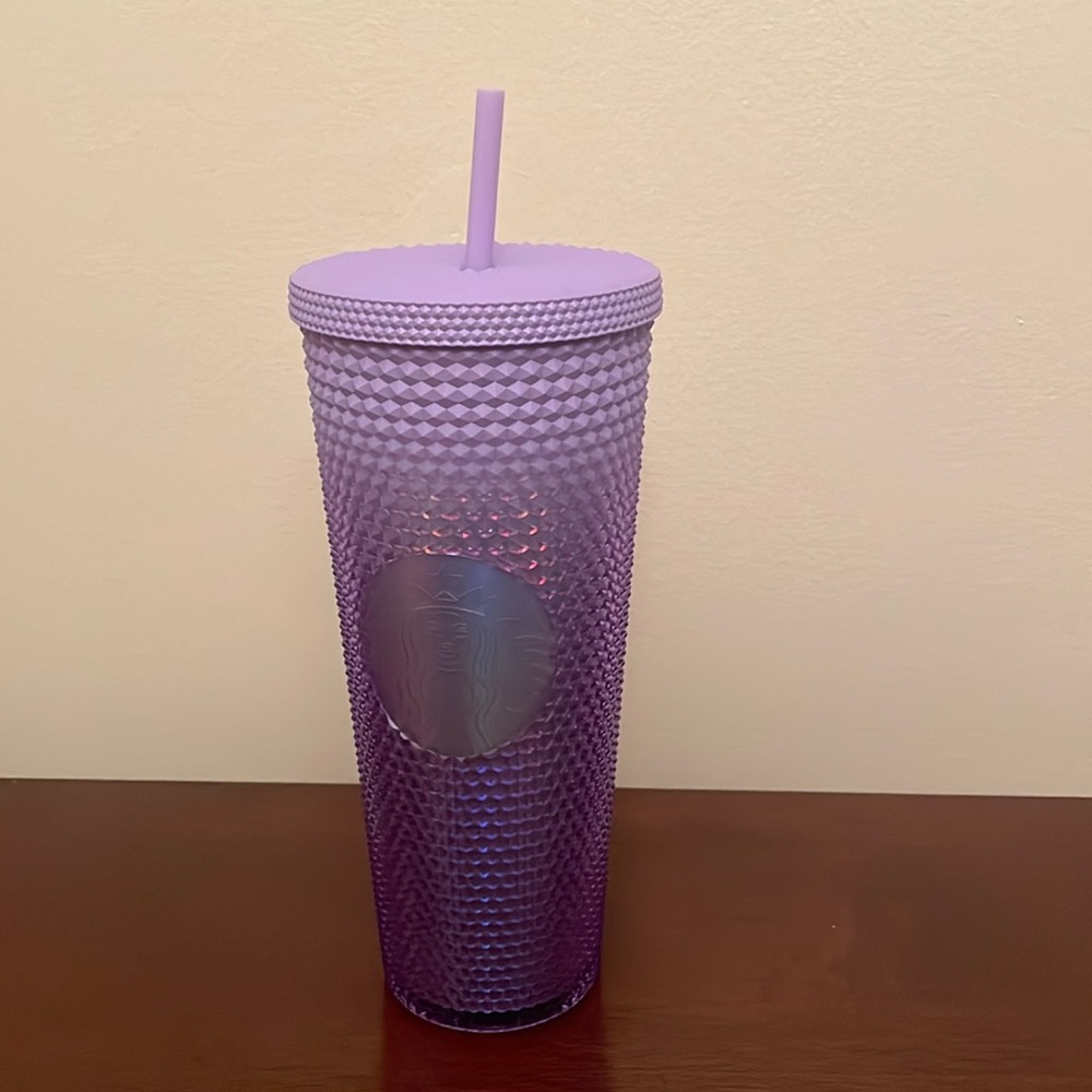 STARBUCKS Iridescent Lilac Holo Ombre Studded Bling Venti Tumbler